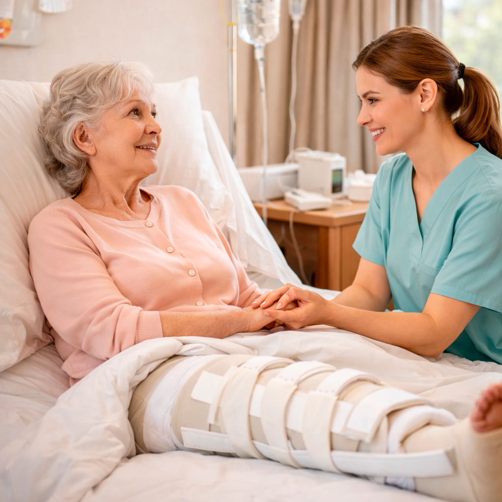 Уход при переломе шейки бедра